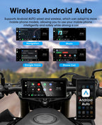 Jansite Portable 8.1 inch IP67 Waterproof Motorcycle 4K DVR GPS Navigation Wireless Carplay Android Auto Moto Recorder Monitor