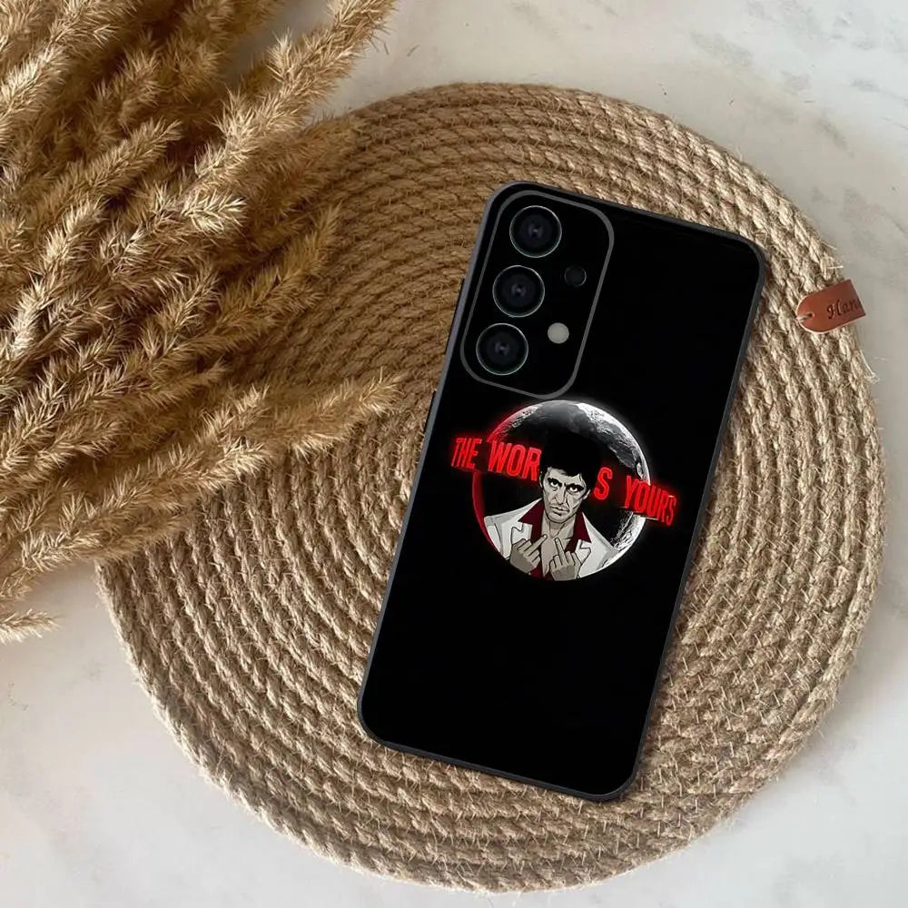 S-Scarface 1983 Film Phone Case For Samsung S25,S24,S21,S22,S23,S30,Ultra,S20,Plus,Fe,Lite,Note,10,9,5G Black Cover