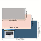 1 piece large size waterproof faux leather table mat - non-slip, solid color office mousepad and keyboard protection mat