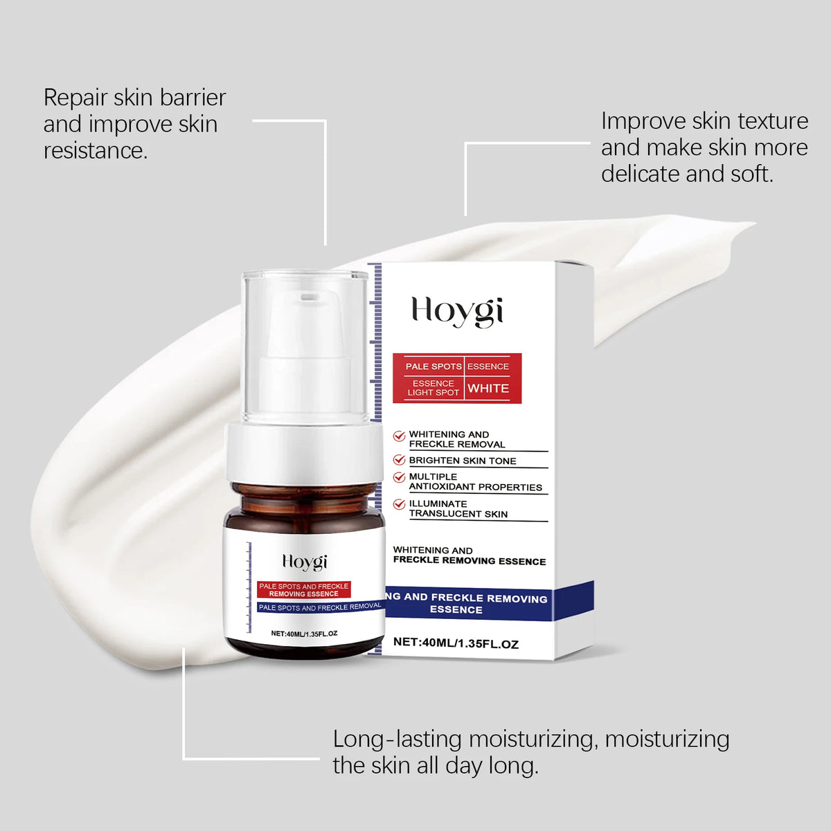 HOYGI Vitamin C Serum Cream Whiten Brightening Skin Tone Lighten Dark Spots Melasma Repair Hydrating Fast Absorbing Skin Care