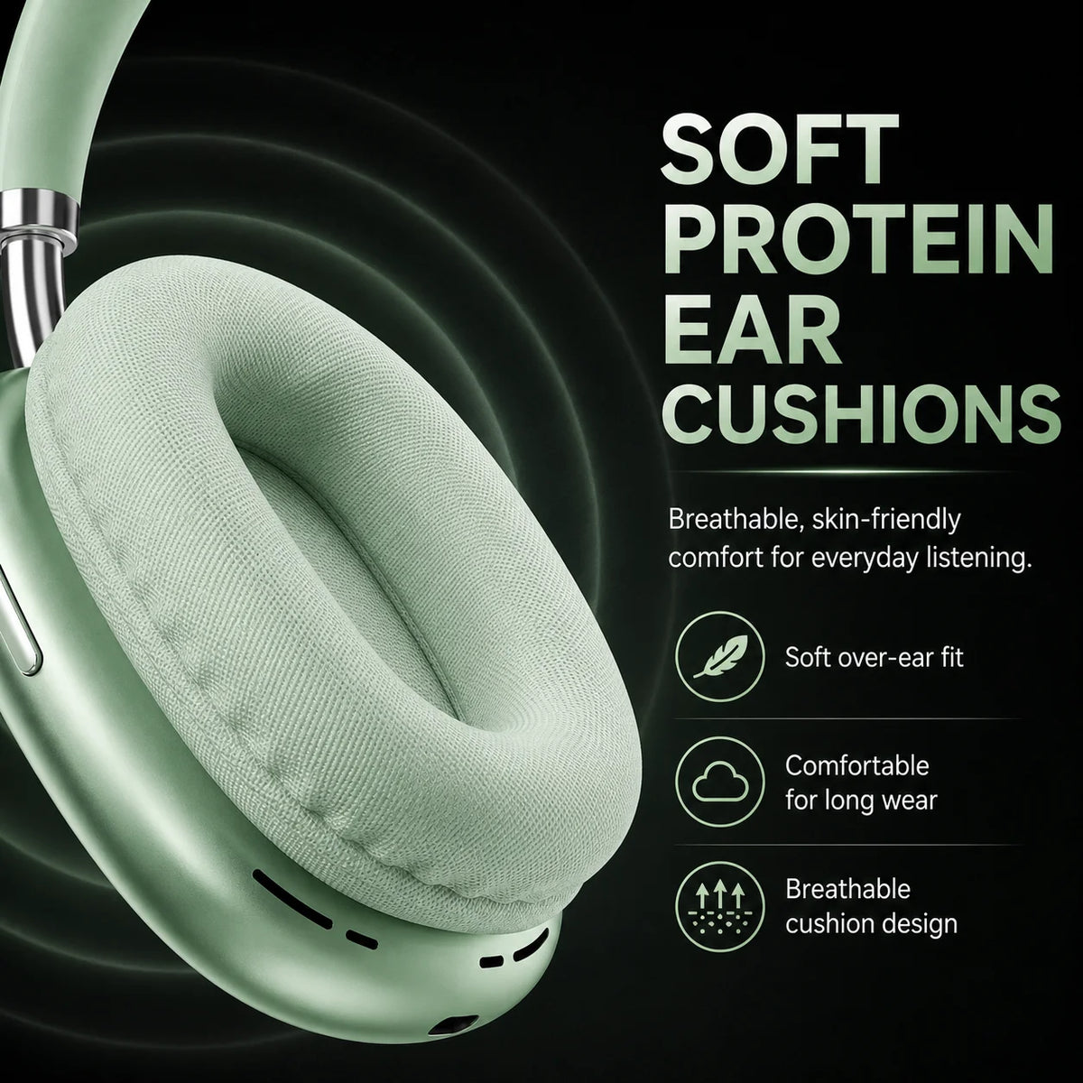 Wireless Headphones ANC Bluetooth 6.0 Over-Ear 40mm Driver Type-C Fast Charging 15H Playtime 3D Stereo TF Card Hi-Fi Headset