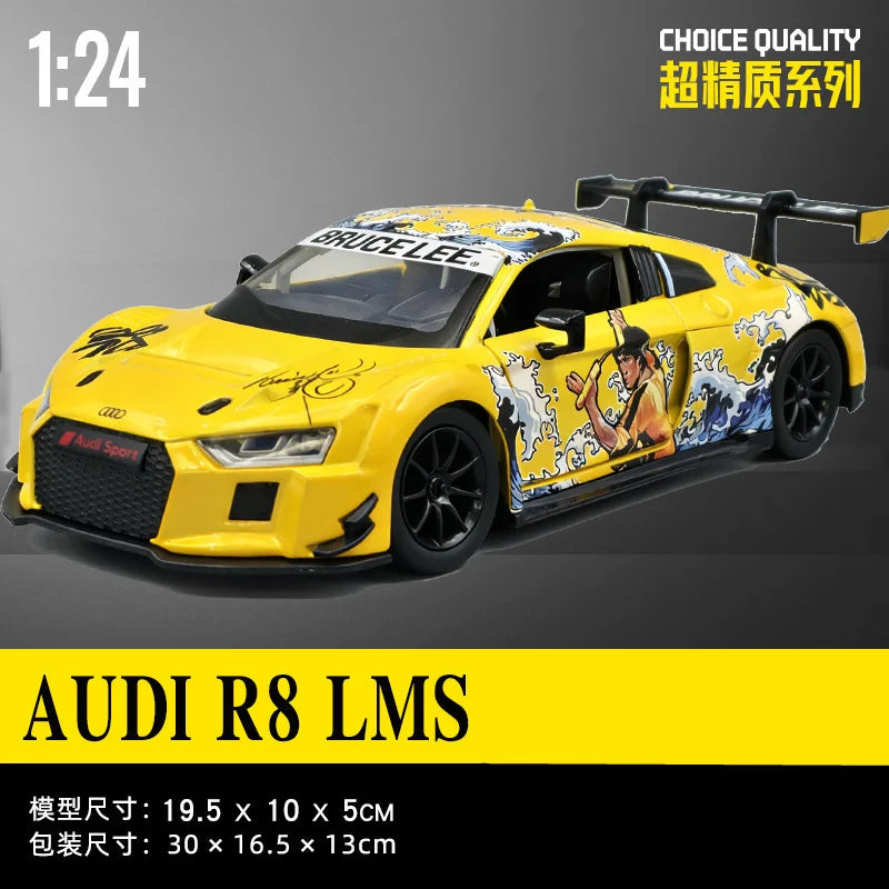 1:24 BMW M4 GT3 Alloy Sports Car Model Diecast Metal Toy Car Vehicles Model Simulation Sound and Light Collection Childrens Gift