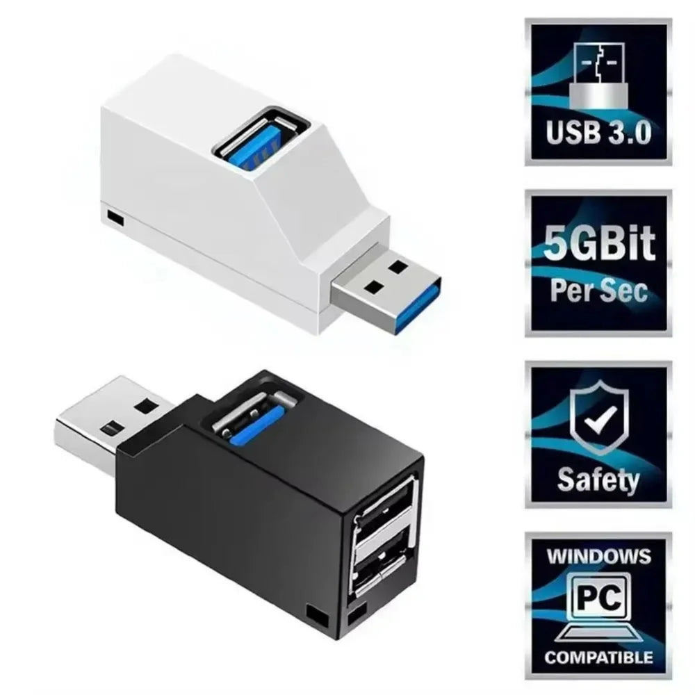 1Pcs USB 3.0 Adapter HUB Mini Splitter Box 1 to 3 Ports High Hi-Speed USB 2.0 Extender  For PC Laptop U Disk Card Reader