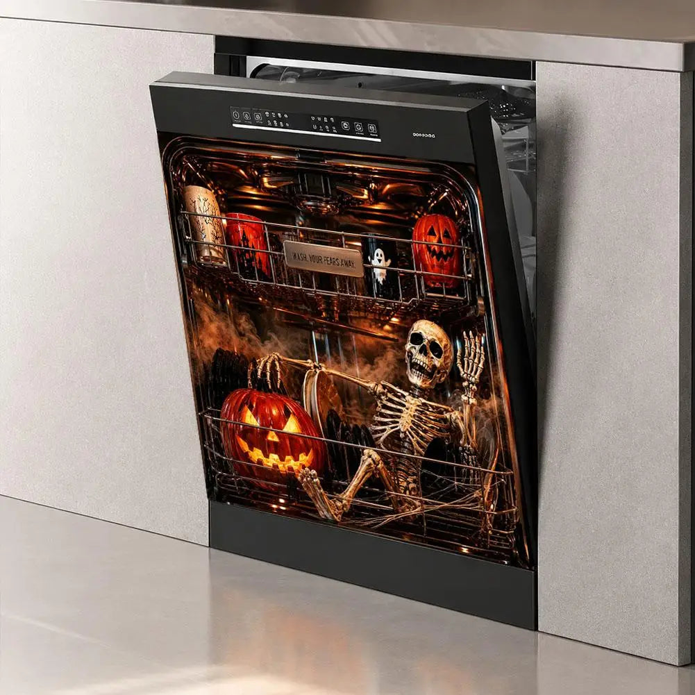 Halloween Dishwasher Magnet Cover Waterproof Appliance Magnetic Panel Reusable Kitchen Decor for Fridge Washer Door