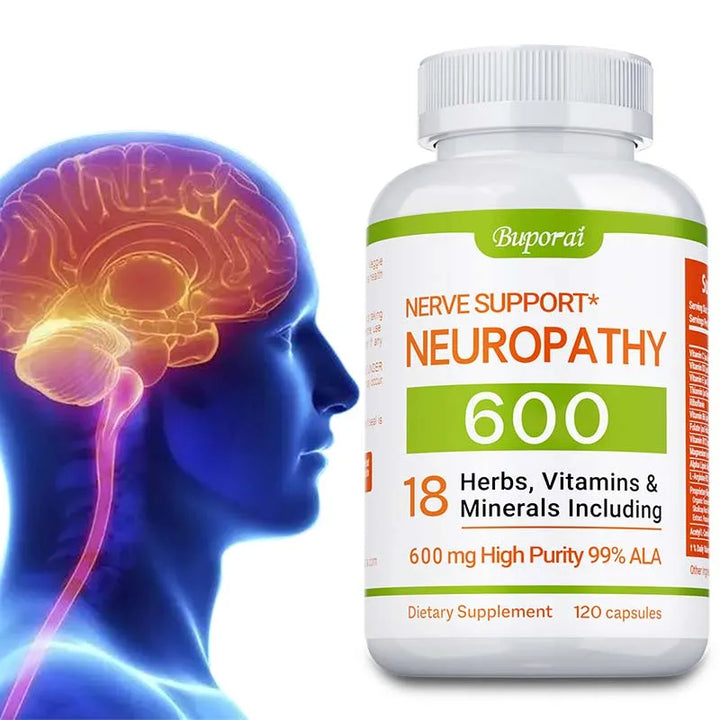 Neuropathy Support Supplement 600mg - Supports The Nervous System, Relieves Stress, Promotes Brain Function, and Boosts Energy