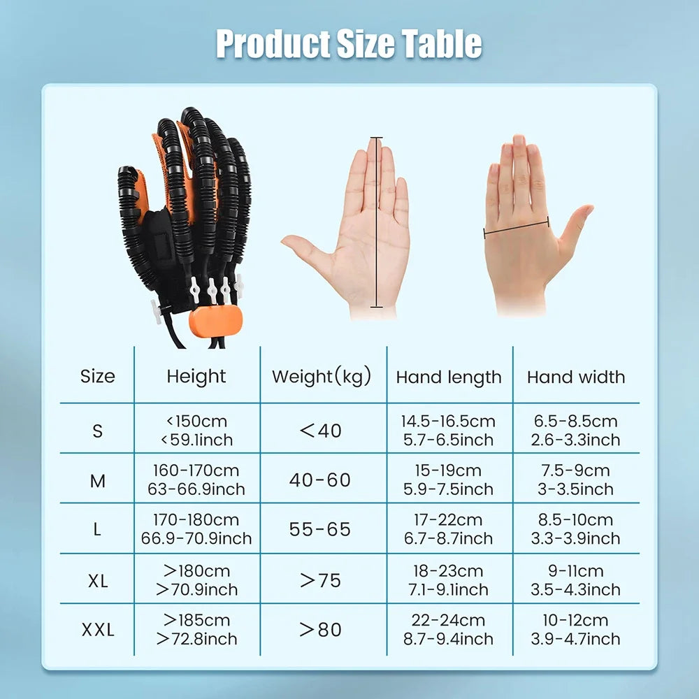 Left & Right Rehabilitation Robot Gloves Hand Massage Device for Stroke Hemiplegia Hand Function Recovery Finger Workout Trainer