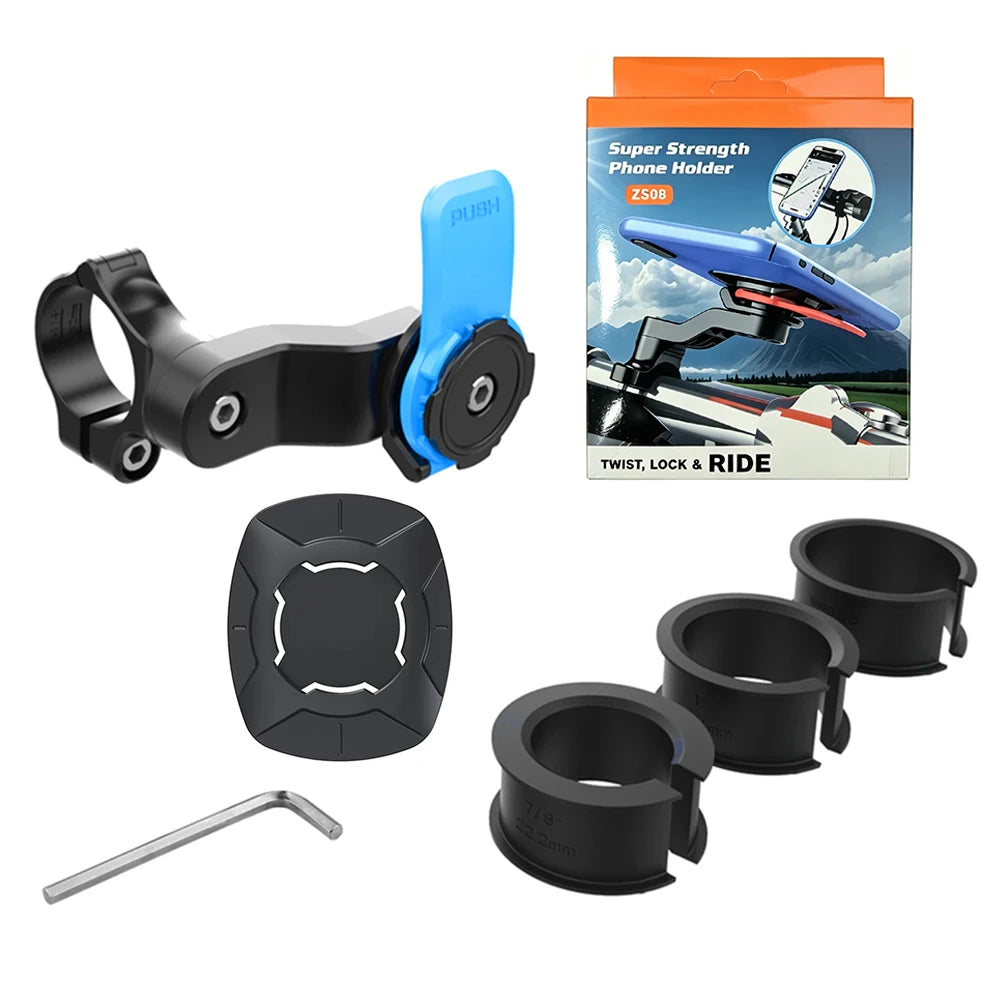 1set Motorcycle, Bicycle Handle, Mobile Phone Holder, Detachable 360 ° Rotating Shock-absorbing Mobile Phone Holder
