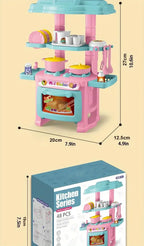 Mini Kitchen Counter Play Set DIY Simulated Cooking Food Tableware Play House Role Play Pretend Game Toy Gift Kid Boy Children