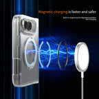 360° Magnetic Bracket Case For iPhone Duo For Magsafe Transparent Shockproof Hard Back Cover Funda
