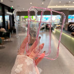 Luxury 3in1 Clear Anti-Drop Phone Case for iPhone 18 17 16 15 14 Plus 13 Pro Max Candy Colour Frame Wrist Strap Protection Cover