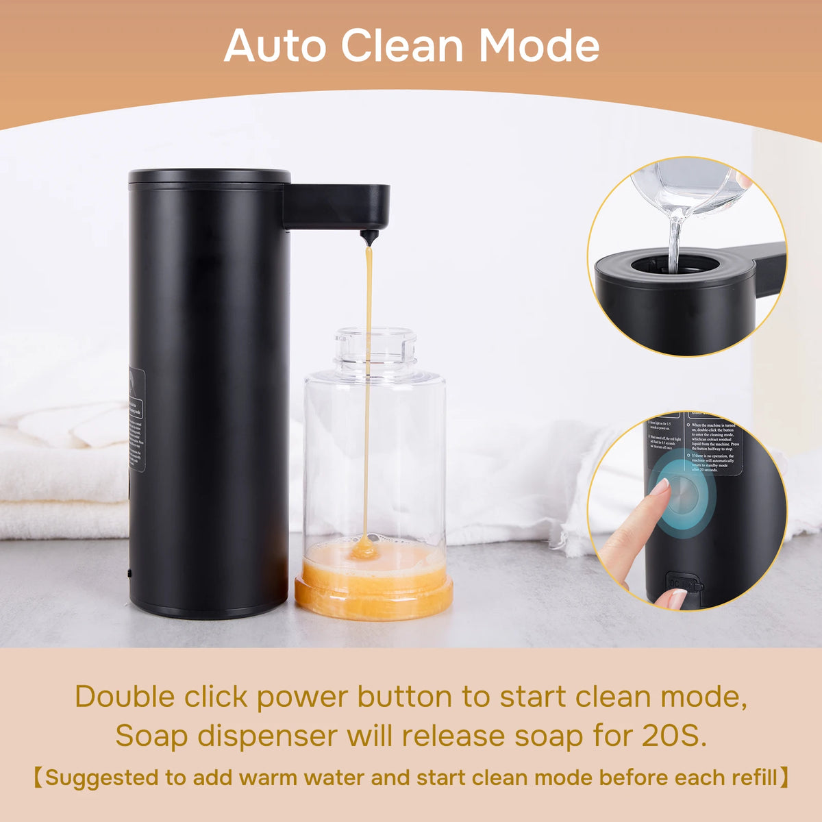  Automatic Soap Dispenser Stainless Touchless Rechargeable Hand Sanitizer Shampoo Detergent Dispenser for Kitchen Bathroom Toil