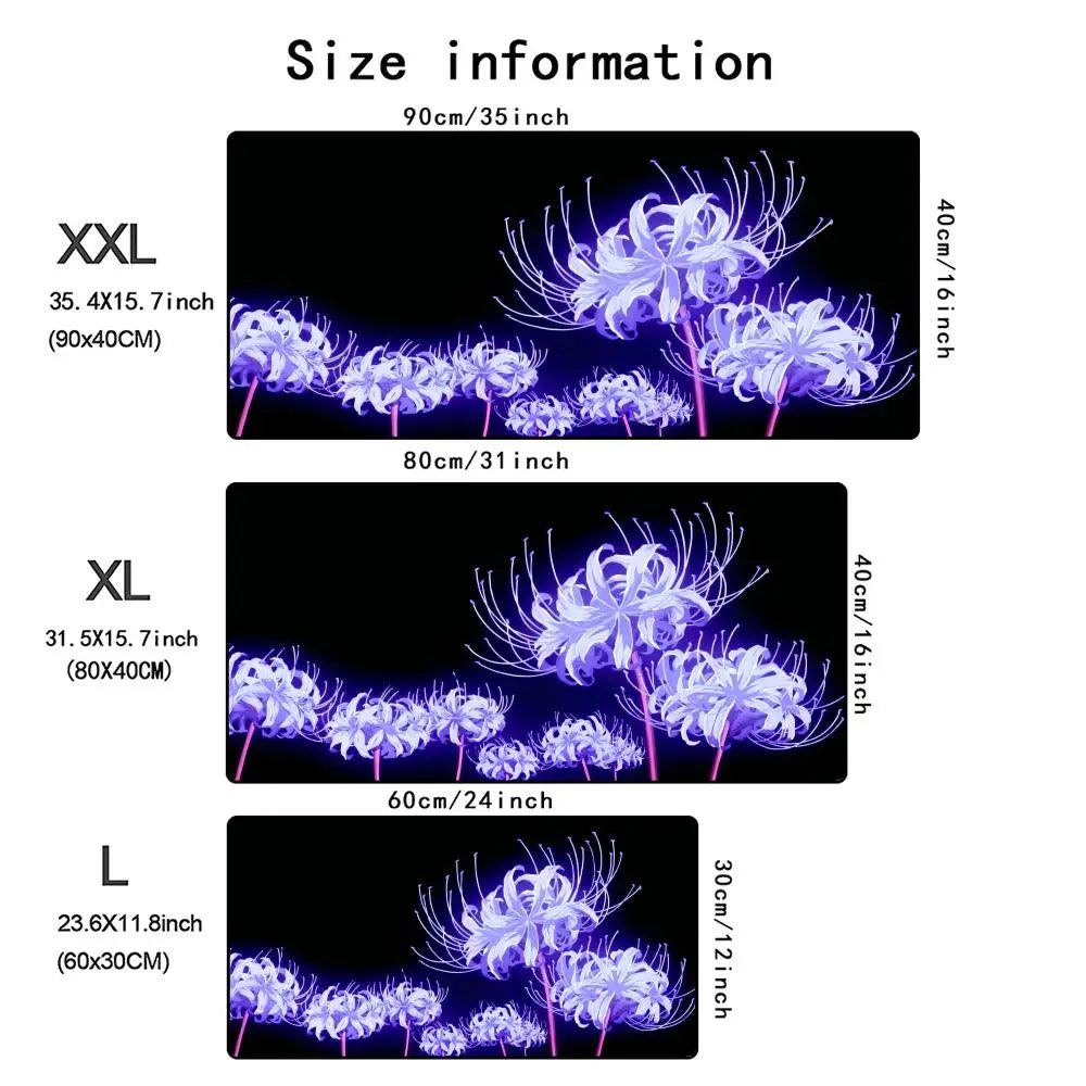 Accessories Long Mousepad Red Spider Lily Mouse Pad XXL Desktop Keyboard Table Pads Large Game Rubber Anti-slip DeskMat Computer