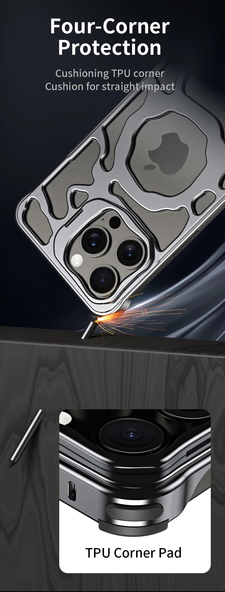 Titanium Aluminum Case for iPhone 16 15 14 13 Pro Max MagSafe Cooling Cover