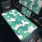 Gaming Mouse Pads Large Size Table Pad Blue White Strata Liquid Mouse Pad Computer Play Mat Leather Mouse Pad Keyboard Desk Mat