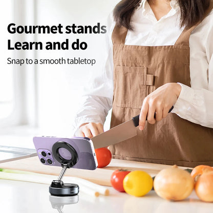 Magnetic Car Phone Holder | 360° Rotation, Vacuum Suction Cup, Universal Fit