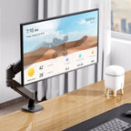 Single Monitor Arm Desk Mount for 17" to 32" Screen, Maximum load capacity 10KG Full Motion Articulating, Clamp and Grommet Base