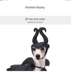 Halloween Dog Cat Costume Hooded Cloak Maleficent Velvet Cape Adjustable Cosplay Party Dress Apparel Funny Witch Holiday Pet
