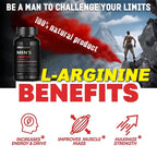 L-Arginine Male Enhancing Supplement for Performance, Endurance and Muscle, Strength and Endurance, Non-GMO, 60 Tablets