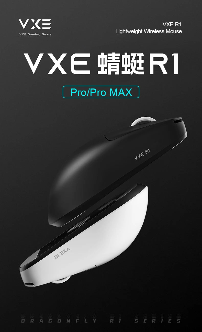 ATK VXE Dragonfly R1 Pro MAX Esports Wireless Gaming Mouse Rechargeable PAW3395 R1 Pro  Lightweight Custom FPS Mouse For CSGO