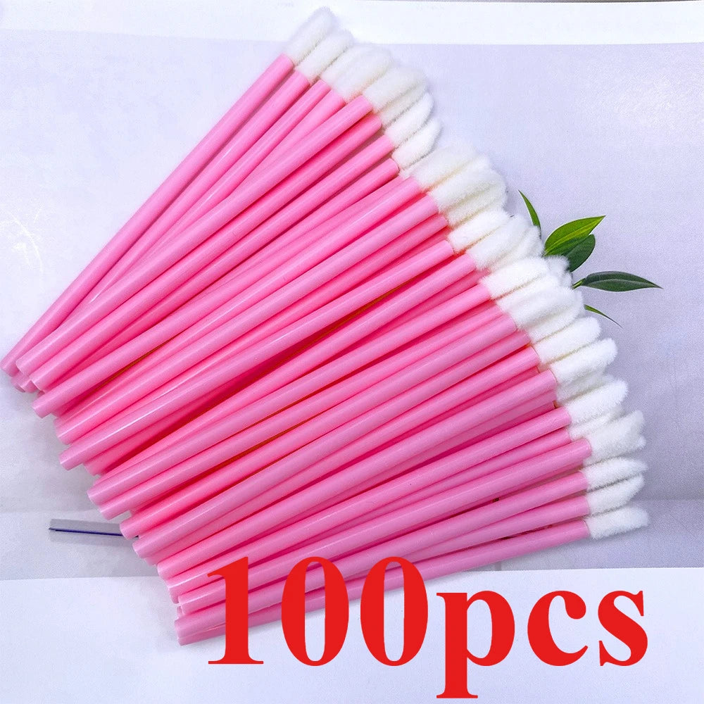 100Pcs Disposable Lip Brush Eyelash Extension Makeup Brushes Lash Extension Mascara Applicator Lipstick Wands Cosmetic Tools