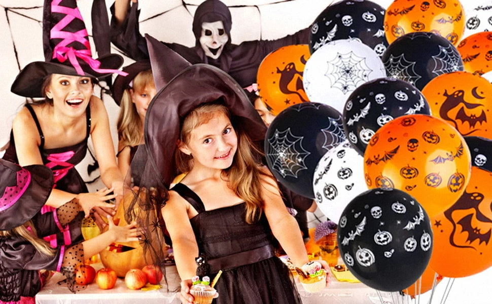 Halloween Decoration Balloon Ghost Pumpkin Skeleton Ghost Bar Party Decor Balloon Decoration 12 inch Latex Balloon