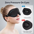 Sleep Mask for Back and Side Sleeper, Block Out Light, Zero Pressure Breathable Travel Eye Cover Black With Sleep Ear Plug