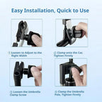 Fishing Umbrella Holder Sunshade Clamp 360 Degree Adjustable Bracket for 7-40mm Pole Outdoor Beach Camping