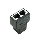 One To Two Adapter For Ethernet Cable Splitter Rj45 8P8C PC Version Simultaneous Internet Access IPTV Broadband Three Way Conn