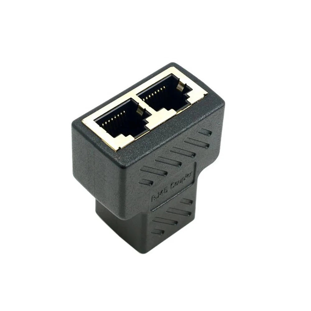 One To Two Adapter For Ethernet Cable Splitter Rj45 8P8C PC Version Simultaneous Internet Access IPTV Broadband Three Way Conn