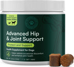 Advanced Dog Hip and Joint Supplement with Glucosamine, Omega 3 & MSM - 60 Pork Flavored Chews for Small and Medium Dog Breeds