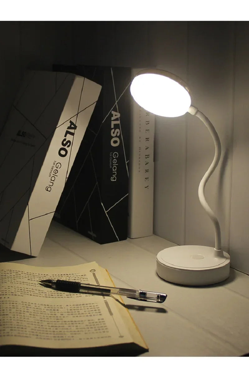 Flexible LED Desk Lamp with 3-Level Dimmer, USB Powered, Eye-Caring, Warm, White Light, Perfect for Home, Office, Reading, Study