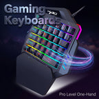 Ergonomic 35-Key Gaming Keyboard with RGB Lighting USB Powered One-Handed Design Thin Film Keys for Enhanced Gaming Experience