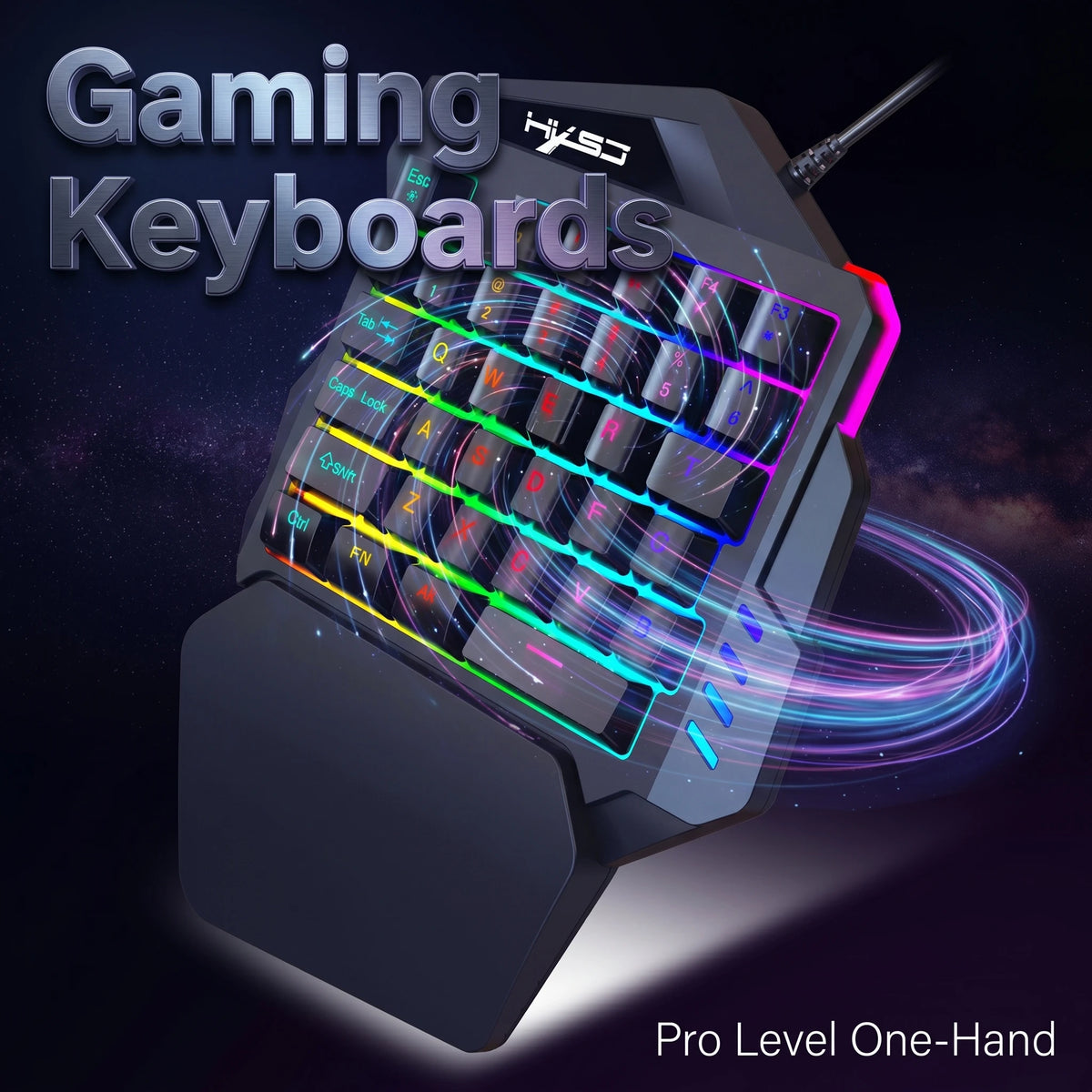 Ergonomic 35-Key Gaming Keyboard with RGB Lighting USB Powered One-Handed Design Thin Film Keys for Enhanced Gaming Experience