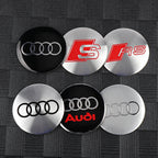 56/60/65MM Car Wheel Hub Caps Auto Emblem Tyre Center Covers Accessories For Audi A1 A2 A3 A4 A5 A6 A7 A8 Quyttro Sline RS Q2 Q3