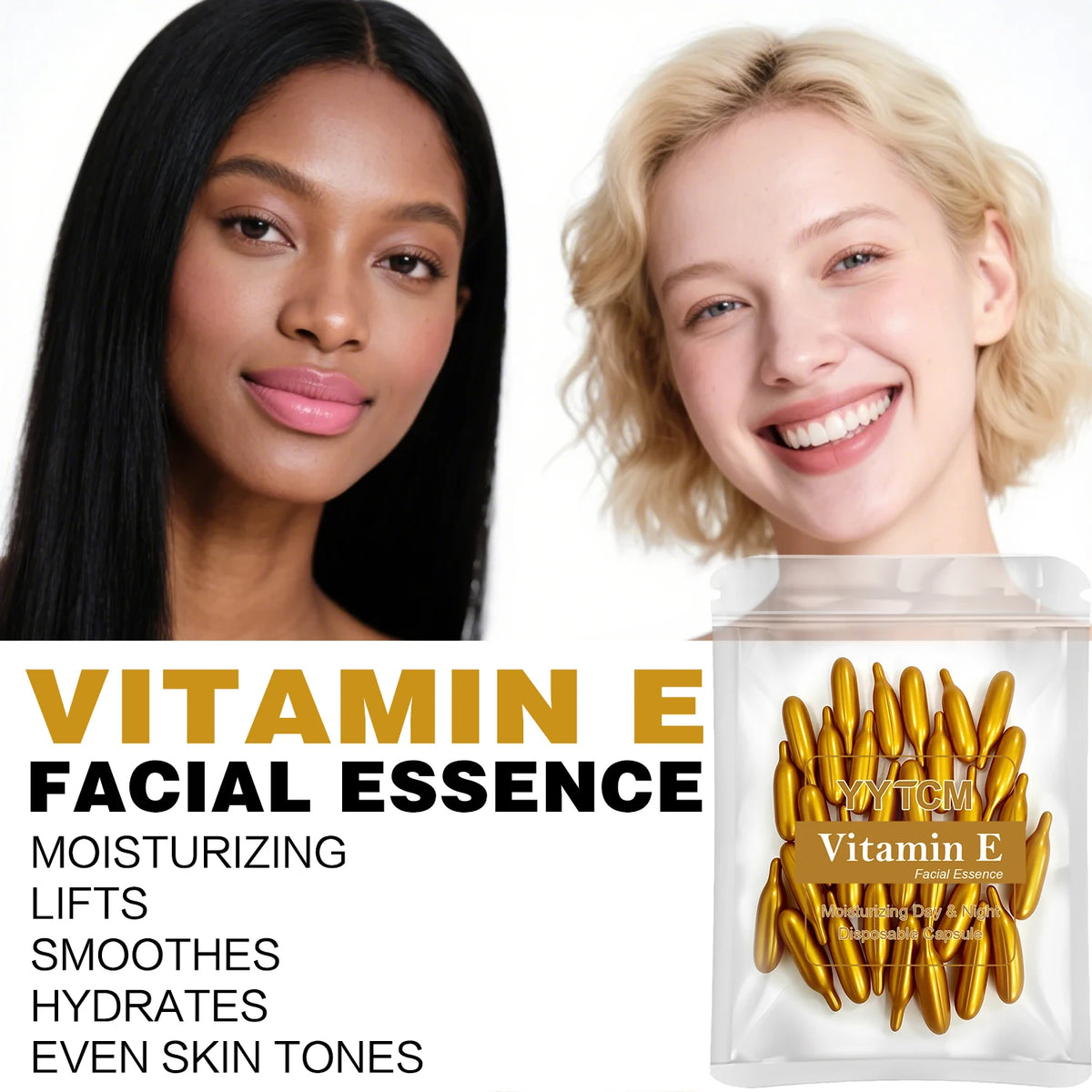 Vitamin E Serum Capsules, Single-Use Essence Capsules, Hydrating and Moisturizing Facial Skin 30/40/50/60/90/120/180 Count