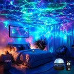 RGB Galaxy Star Ocean Wave Projector Water Ripple Night Light Starry Sky Ceiling Projection Lamp for Bedroom Party Decor