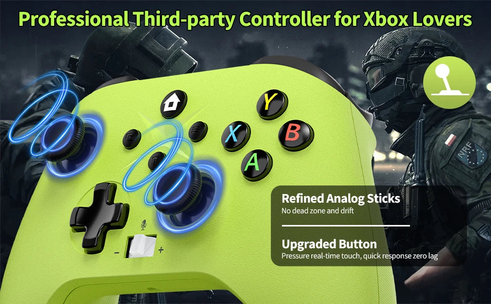 Controller For Xbox One/S/X/Series S/X PC Console Gaming Joystick 2.4G Wireless Gamepad 6-Axis Dual Vibration Hall Effect Rocker