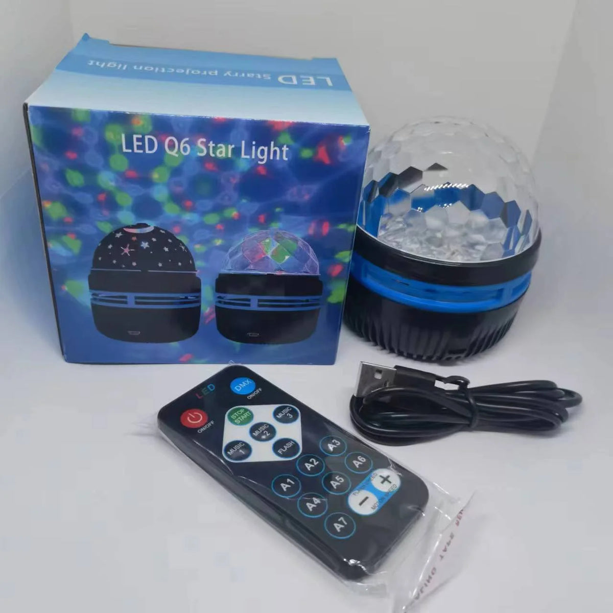 USB Galaxy Projector Aurora 5V Night Light 360° Rotating GB Colorful NightLights with Remote Control for Home Theater Room Deco