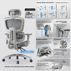 Stable Durable Ergonomic chair, computer chair, office chair, reclining dual-purpose office rotating chair, e-sports chair