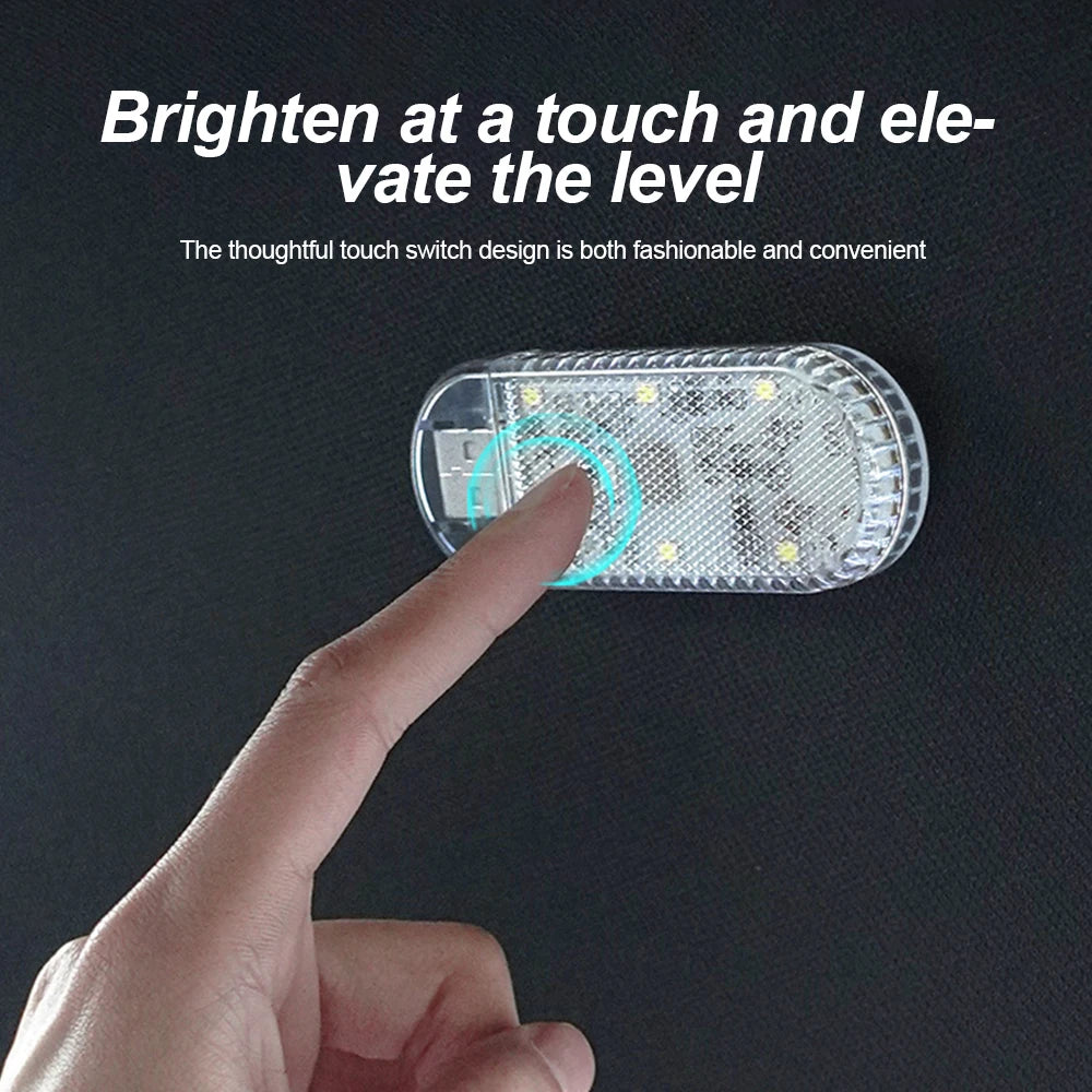 1 PC Multi Color Car Light Wireless LED Touch Light Roof Light Sensor Read Lamp Mini USB Charging Light Car Interior Accessories