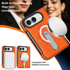 For Magsafe For iPhone Duo Case Luxury Matte Leather Magnetic Rotating Ring Holder Shockproof Protection Back Cover Accessories