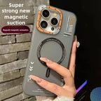 Matte Magnetic Phone Case For iPhone 17 16 15 14 13 Pro Max Air Magsafe Wireless Charge Frosted Metal Lens Frame Buttons Cover