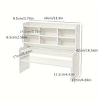 1PC 2-Tier Desk Organizer & Drawer Storage|With Tilt Pen Holder, Raised Bookshelf |Matte White PVC For Stationery, Cosmetics, O