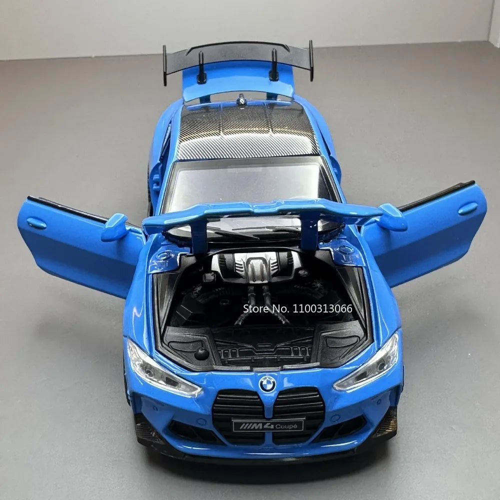 1/32 Scale M4 Alloy Car Models Metal Diecast Toys Vehicle with Simulation Sound and Light Sport Car Toys for Kids Birthday Gifts