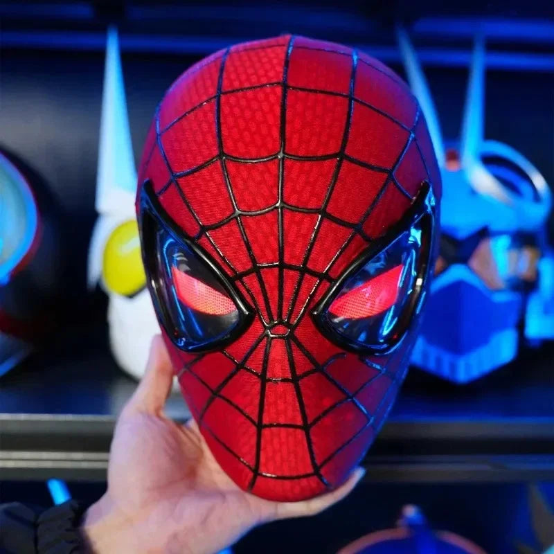 In Stock Miles Spider-Man 1:1 Scale Electronic Mask With Moving Glowing Eyes Ring Control Cosplay Toy Gift For Boys Gift