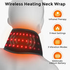 Electric 660-850nm Red Light Heating Neck Belt Neck Pain Relief Anti-fatigue Neck Vibration Massage Pad