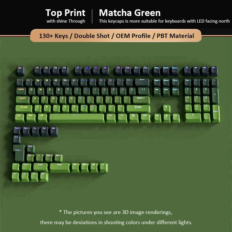 2026 Original Daylight Keycaps PTB Translucent, Side-engraved Oem 135 Keys, Customized To Fit 60/84/98/108 Mechanical Keyboards.