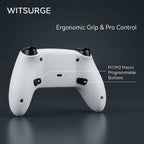 WITSURGE Hall Effect PS5 Controller,Wireless Anti-Drift Gamepad,Dual Hall Joysticks&Triggers,Macro Back Buttons,1500mAh, RGB