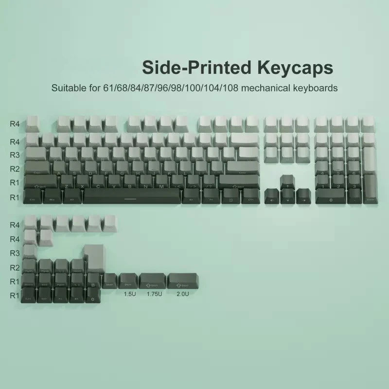 2026 Original Daylight Keycaps PTB Translucent, Side-engraved Oem 135 Keys, Customized To Fit 60/84/98/108 Mechanical Keyboards.