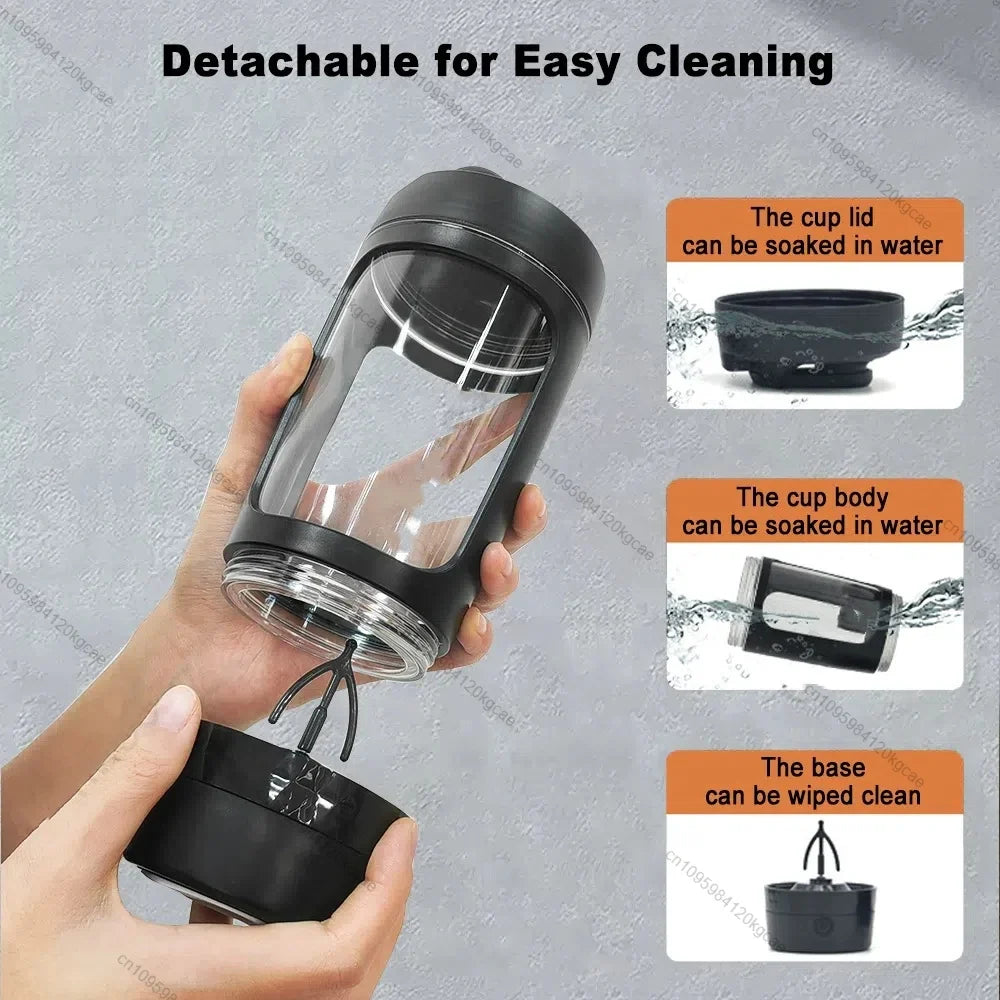 630ml USB Electric Portable Whey Protein Shaker bottle Fully Automatic Stirring Cup Rechargeable Gym Free Cocktail Blend Bottle